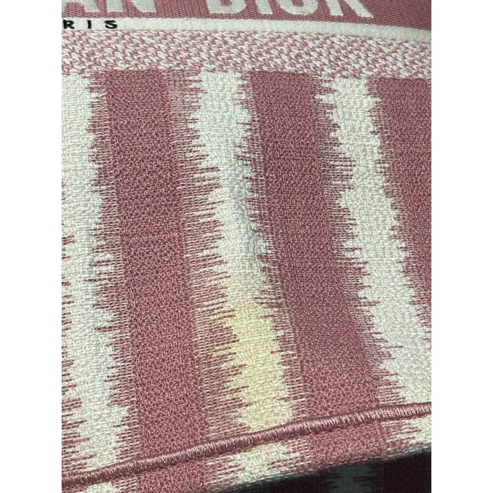 Christian Dior Bayadere Stripe Large Book Tote D-Stripes Embroidery Pink - Picture 12 of 14